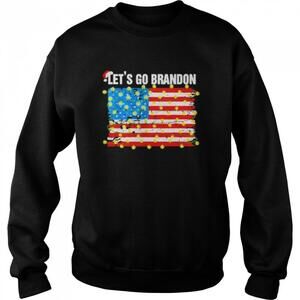 Lets Go Brandon Christmas Light Xmas America Flag Sweatshirt